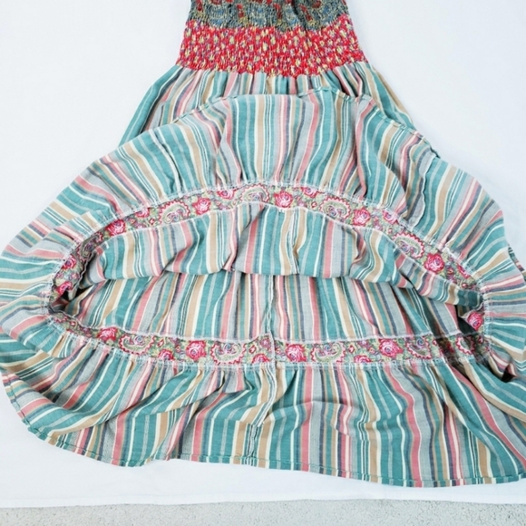 *Last Chance* Vintage Smocked Tiered Floral Midi Dress Boho Cottagecore - Picture 12 of 16